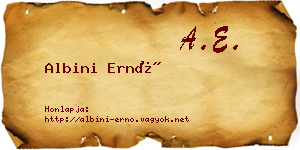 Albini Ernő névjegykártya